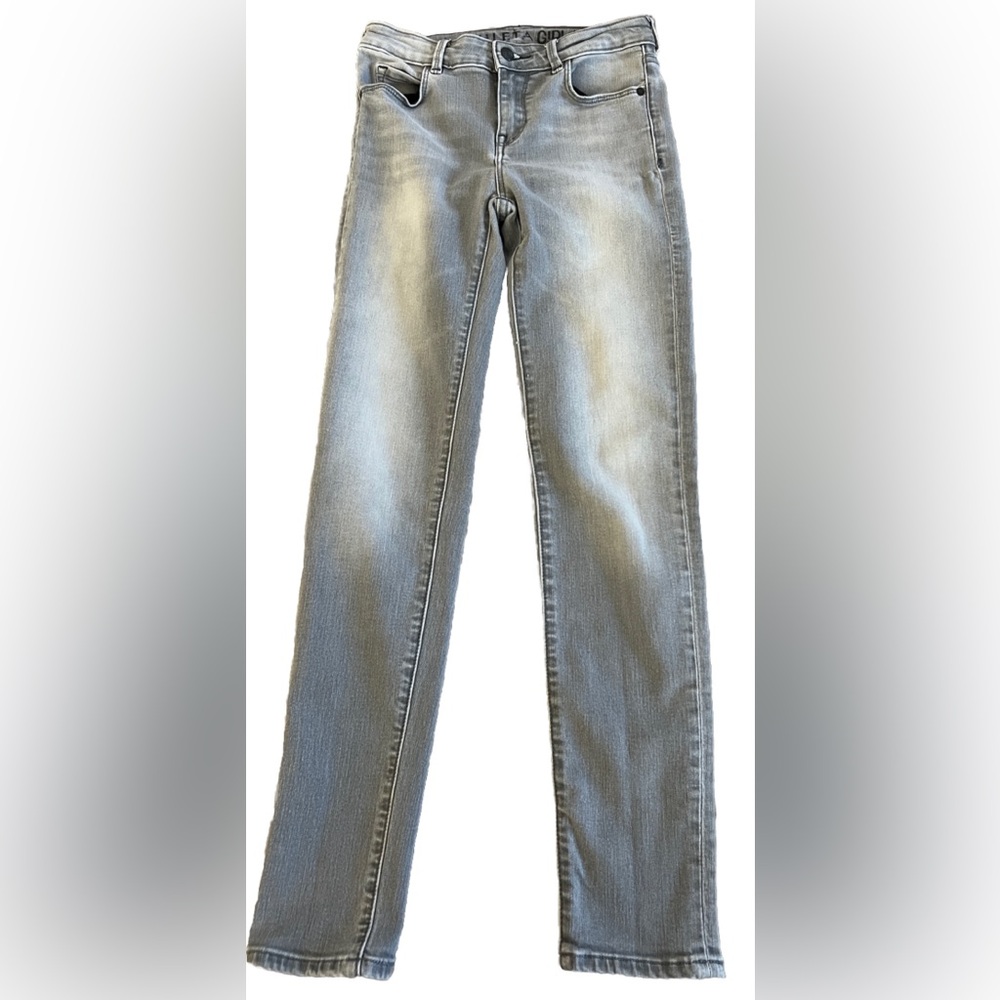 ATHLETA GIRL School Day Skinny Jeans In A Grey Wash Girls Size 12  26x27